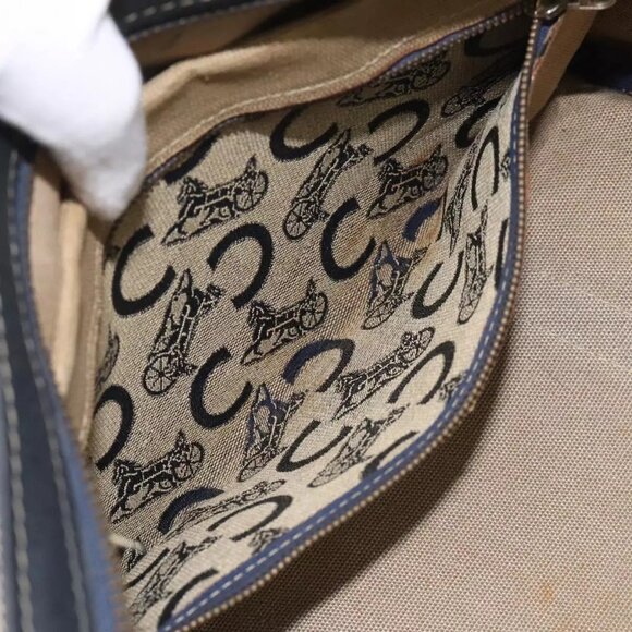 CELINE C Macadam Hand Bag Canvas Navy Auth bs23204 - Picture 10 of 16